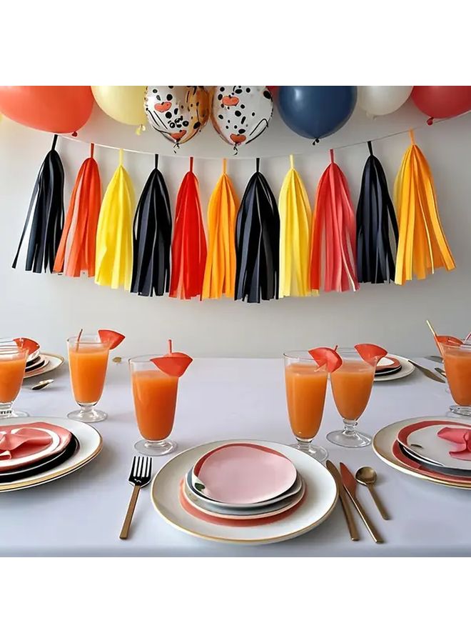 Fire Truck Tissue Garland Black Red Yellow Orange Streamers Birthday Party Decorations - Image 4